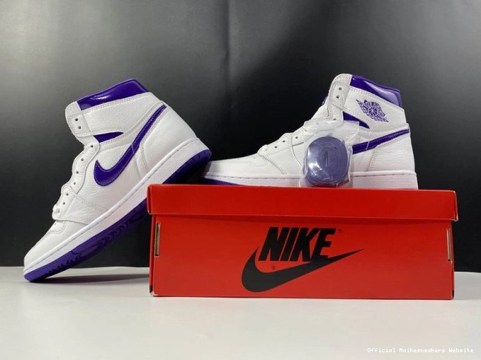 Official Maikesneakers CD0461-151 COURT AIR HIGH JORDAN 1 PURPLE RETRO 0816